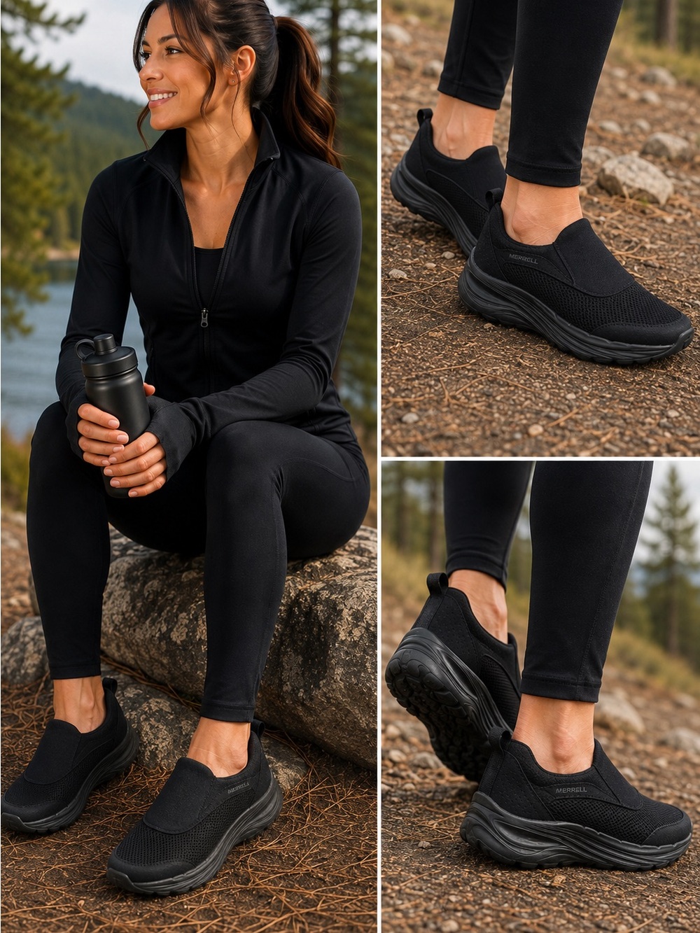 Merrell Morphaxis Moc Women’s Size 7 Black Slip On Athletic Shoes J068620 NEW